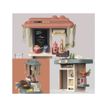 Multifunkcyjna Kuchnia Z Lodówką I Płytą Gazową, Beżowo-brązowa-1643237