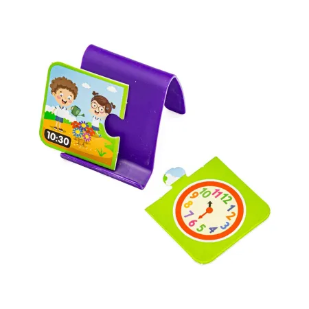 Zegar Do Nauki Godzin + 30 Kart Puzzle Edukacyjna Gra Nauka Godzin-1643255