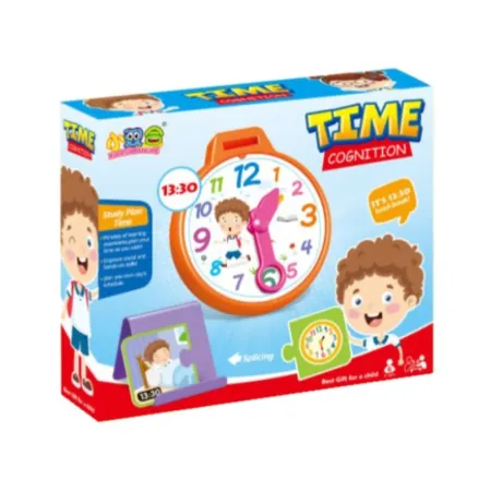 Zegar Do Nauki Godzin + 30 Kart Puzzle Edukacyjna Gra Nauka Godzin-1643256