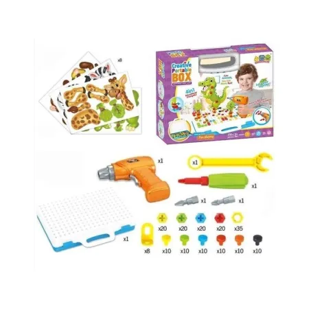 Kreatywna Mozaika ZOO W Walizce 198 el. Układanka 3D, Klocki, Wkrętarka Zestaw Konstrukcyjny-1643279