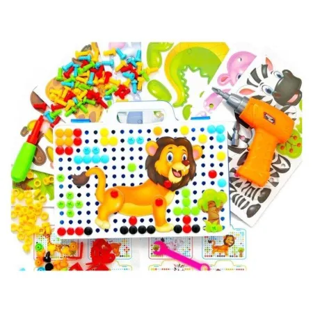 Kreatywna Mozaika ZOO W Walizce 198 el. Układanka 3D, Klocki, Wkrętarka Zestaw Konstrukcyjny-1643280