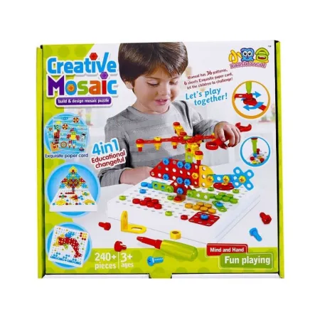 Kreatywna Mozaika 240 el. Układanka 3D, Klocki, Śrubokręt Zestaw Konstrukcyjny-1643292