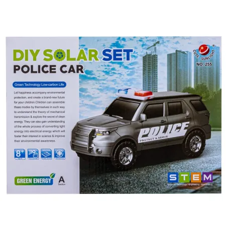 Zabawka Solarna Samochód - Auto Radiowóz Policja - zestaw do samodzielnego złożenia-1643350