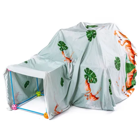 Namiot Baza Fort Słomki Konstrukcyjne, Klocki, Patyczki  ok. 118 Elementów-1643376