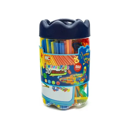 Słomki Konstrukcyjne, Klocki , Patyczki 560el. Świecące W Ciemności, Nowa Wersja 3D-1643392