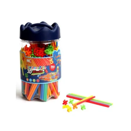 Słomki Konstrukcyjne, Klocki , Patyczki 560el. Świecące W Ciemności, Nowa Wersja 3D-1643398