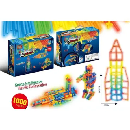 Słomki Konstrukcyjne, Klocki Edukacyjne, Patyczki 1000el. Świecące W Ciemności-1643406