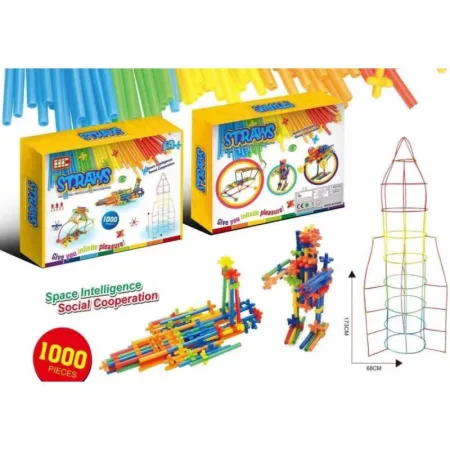 Słomki Konstrukcyjne, Klocki Edukacyjne, Patyczki 1000 Elementów-1643415