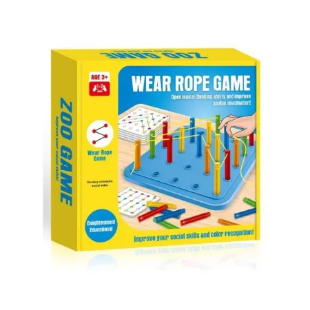 Edukacyjna Gra Zręcznościowa - Zawiąż Linę  Nawlec Nitkę-1643673