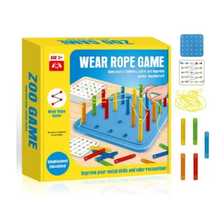 Edukacyjna Gra Zręcznościowa - Zawiąż Linę  Nawlec Nitkę-1643674