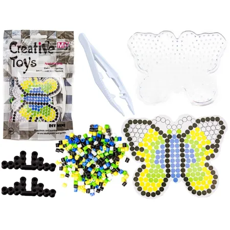 Koraliki do prasowania, Prasowanka, Szablon, Saszetka MOTYL Z CZARNĄ OBWÓDKĄ