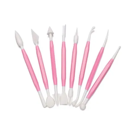 Zestaw 8 Szpatułek, Narzędzia Do Modelowania, Dekorowania, Rzeźbienia, Ceramiki Gliny Ciasta Rękodzieła  RÓŻOWE