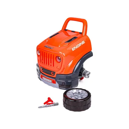 Zestaw Mechanika, Samochód Auto Silnik Do Rozkręcania, Warsztat 61 Elementów, Pomarańczowy JEEP-1644137