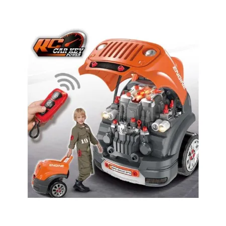 Zestaw Mechanika, Samochód Auto Silnik Do Rozkręcania, Warsztat 61 Elementów, Pomarańczowy JEEP-1644141