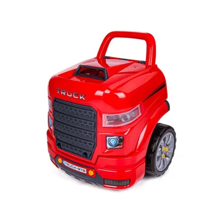 Zestaw Mechanika, Samochód Auto Silnik Do Rozkręcania, Warsztat 61 Elementów, Ciężarówka, Czerwony Truck-1644145