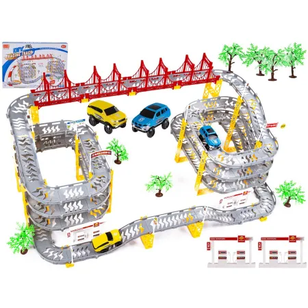 Duży Tor Samochodowy Wyścigowy Parking Garaż  236 Elementów Elektryczny Wielopoziomowy
