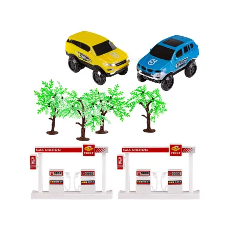 Duży Tor Samochodowy Wyścigowy Parking Garaż  236 Elementów Elektryczny Wielopoziomowy-1644215