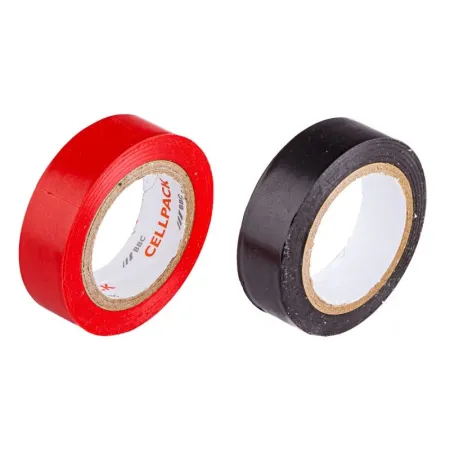 Taśma Izolacyjna, Wodoodporna, Elektroizolacyjna PVC 9m ZESTAW 2 Sztuki Czerwona I Czarna