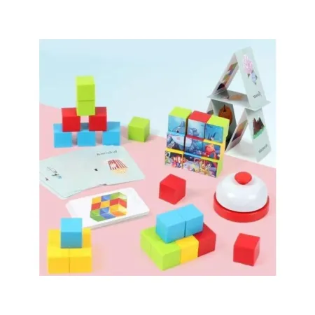 Gra Zręcznościowa Klocki Konstrukcyjne, Karty, Puzzle-1644450