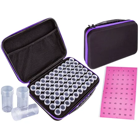 Akcesoria Haft Diamentowy, Etui + 60 Pojemników Zestaw Do Diamond Painting