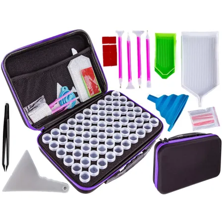 Akcesoria Haft Diamentowy, Etui + 60 Pojemników + Akcesoria Zestaw Do Diamond Painting