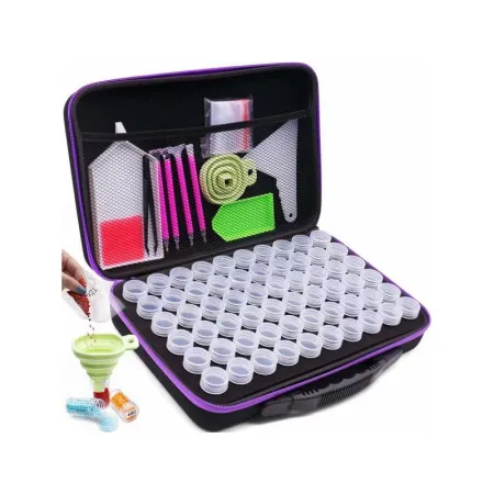 Akcesoria Haft Diamentowy, Etui + 60 Pojemników + Akcesoria Zestaw Do Diamond Painting-1644474