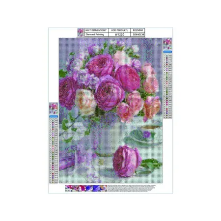 Haft Diamentowy, Obraz, Mozaika Diamentowa Diamond Painting, BUKIET RÓŻ 30x40cm-1644500