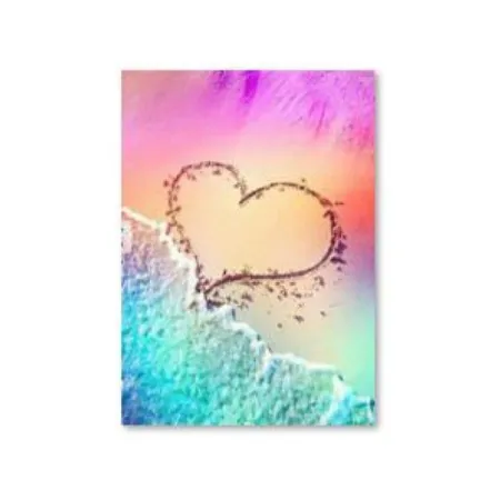 Haft Diamentowy, Obraz, Mozaika Diamentowa Diamond Painting, PLAŻA - SERCE 30x40cm