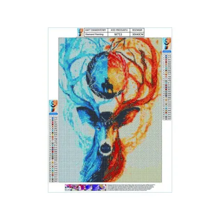 Haft Diamentowy, Obraz, Mozaika Diamentowa Diamond Painting, JELEŃ 30x40cm-1644578