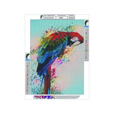 Haft Diamentowy, Obraz, Mozaika Diamentowa Diamond Painting, PAPUGA 30x40cm-1644582