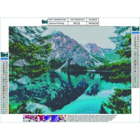 Haft Diamentowy, Obraz, Mozaika Diamentowa Diamond Painting, KRAJOBRAZ - GÓRY 40x30cm-1644586