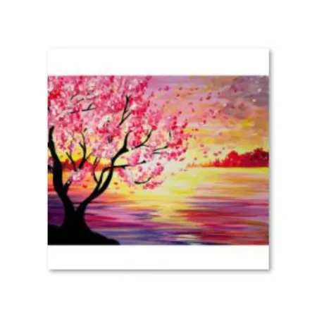 Haft Diamentowy, Obraz, Mozaika Diamentowa Diamond Painting, DRZEWO WIOSNĄ 40x30cm