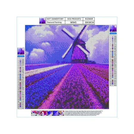 Haft Diamentowy, Obraz, Mozaika Diamentowa Diamond Painting, WIATRAK 30x30cm-1644602