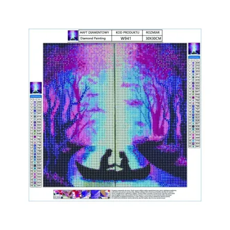 Haft Diamentowy, Obraz, Mozaika Diamentowa Diamond Painting, ZAKOCHANA PARA 30x30cm-1644606