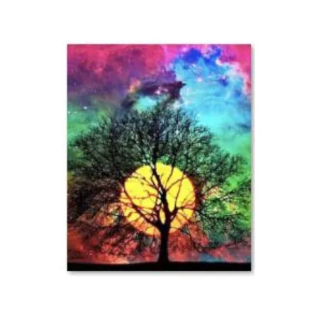 Haft Diamentowy, Obraz, Mozaika Diamentowa Diamond Painting, DRZEWO - NIEBO NOCĄ 30x40cm