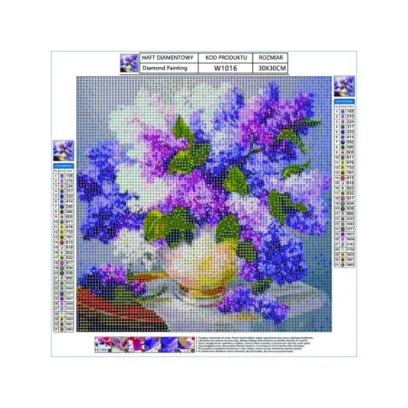 Haft Diamentowy, Obraz, Mozaika Diamentowa Diamond Painting, BUKIET BZU 30x30cm-1644622