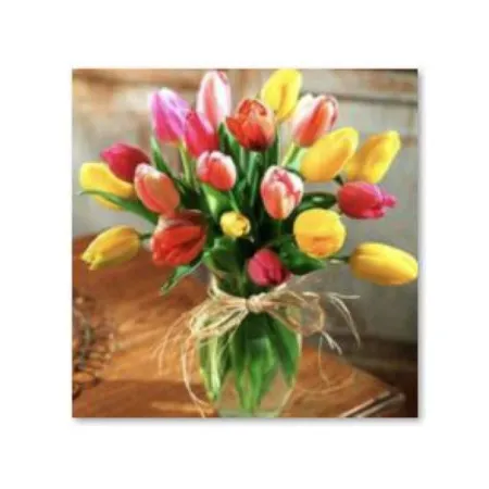 Haft Diamentowy, Obraz, Mozaika Diamentowa Diamond Painting, BUKIET TULIPANÓW 30x30cm