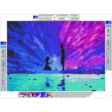 Haft Diamentowy, Obraz, Mozaika Diamentowa Diamond Painting, ZAKOCHANA PARA 40x30cm-1644634