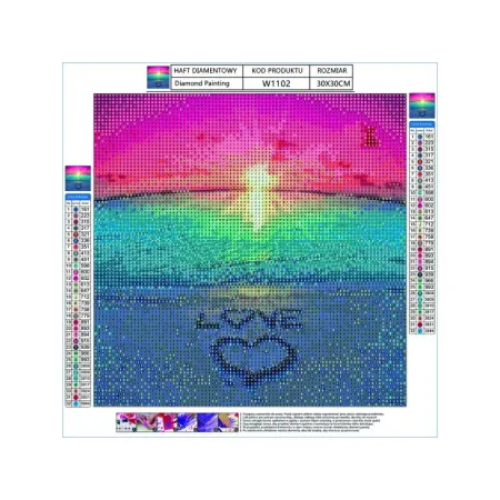 Haft Diamentowy, Obraz, Mozaika Diamentowa Diamond Painting, LOVE 30x30cm-1644638