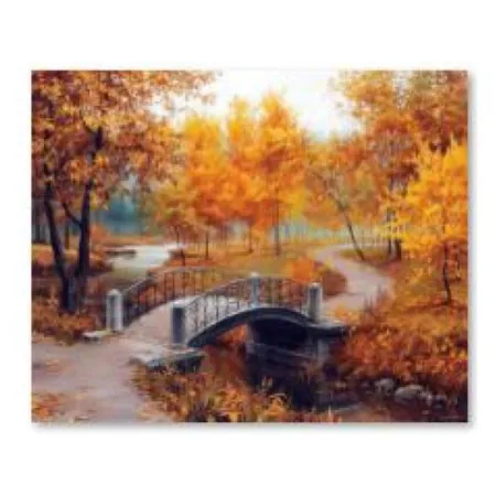 Haft Diamentowy, Obraz, Mozaika Diamentowa Diamond Painting, PARK JESIENIĄ 40x30cm