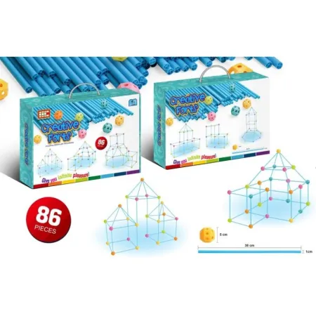 Namiot Baza Fort Słomki Konstrukcyjne, Klocki, Patyczki  ok. 86 Elementów-1644711