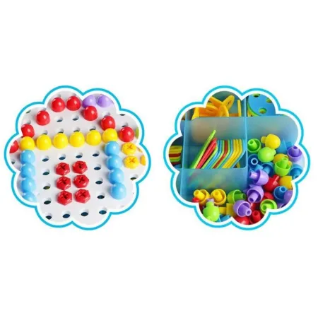 Kreatywna Mozaika, Układanka, Klocki 2w1, Wkrętak Śrubki Guziki 420 el.-1644726