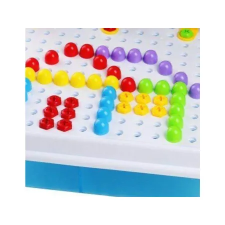 Kreatywna Mozaika, Układanka, Klocki 2w1, Wkrętak Śrubki Guziki 420 el.-1644729