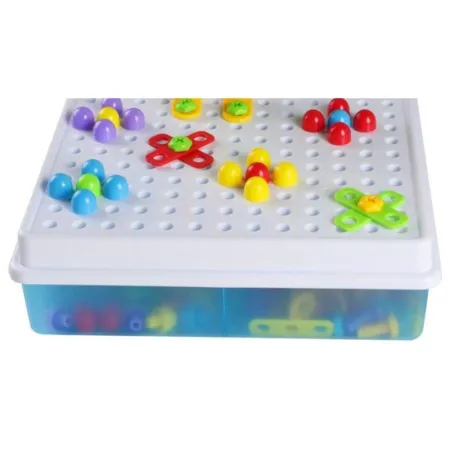 Kreatywna Mozaika, Układanka, Klocki 2w1, Wkrętak Śrubki Guziki 420 el.-1644730