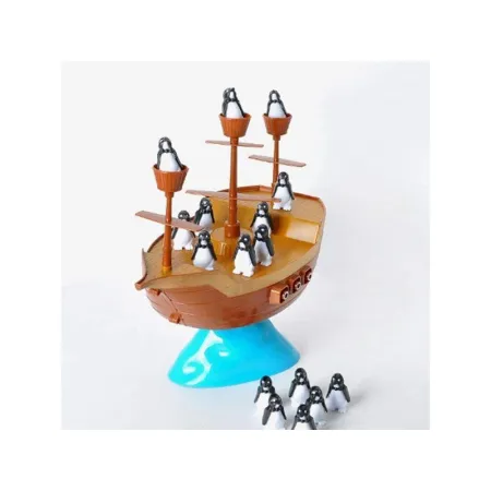 Gra Zręcznościowa Balansujący Okręt Piracki Statek Balansujące Pingwiny na Statku-1644739