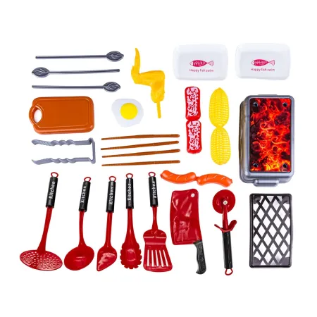 CZERWONY Zestaw Kuchenny Do Gotowania, Garnek, Czajnik, Patelnia, Akcesoria-1644751