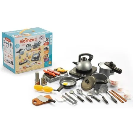 SREBRNY Zestaw Kuchenny Do Gotowania, Garnek, Czajnik, Patelnia, Akcesoria-1644755