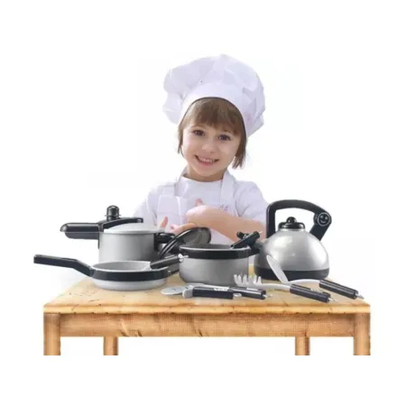 SREBRNY Zestaw Kuchenny Do Gotowania, Garnek, Czajnik, Patelnia, Akcesoria-1644757