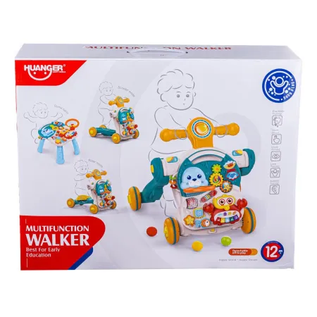 Pchacz, Chodzik 4w1 Stolik Edukacyjny Rowerek Hulajnoga Różowy-1644857