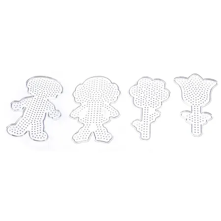 Szablon Do Prasowanek, Podstawka 4 Wzory, LUDZIKI, KWIATY Prasowanka Koraliki Do Prasowania-1645050